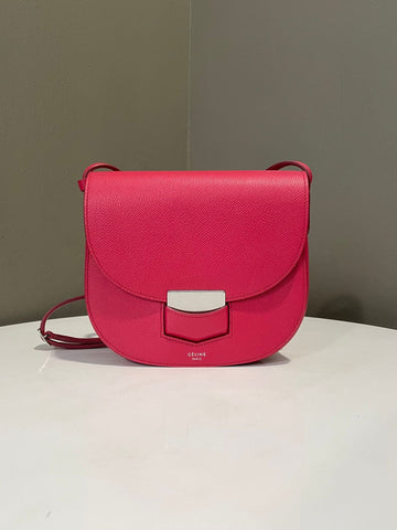 Celine Trotteur Bag Light Red Grainy Epsom Leather