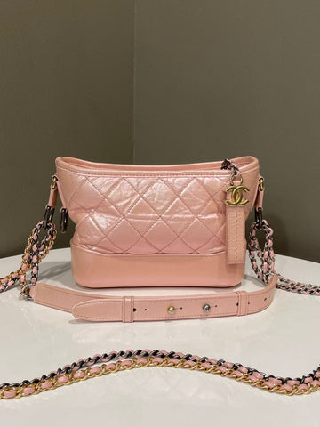 Chanel Quilted Gabrielle Pearly Pink Calfskin