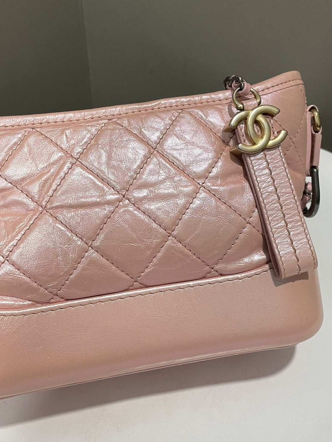 Chanel Quilted Gabrielle Pearly Pink Calfskin