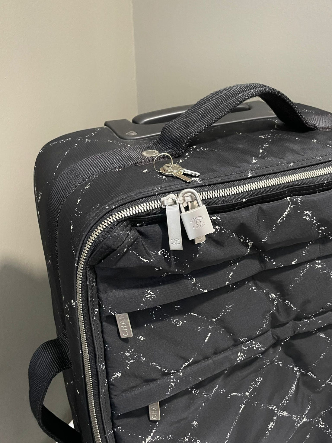 Chanel   Suitcase Luggage Black Nylon