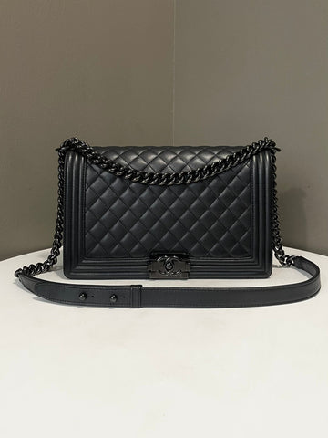 Chanel So Black Quilted New Medium Boy Black Caviar