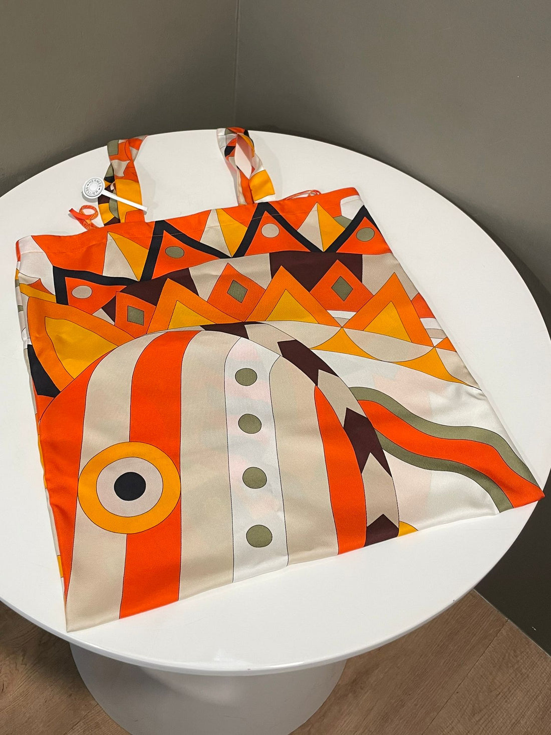 Hermes Handtaschen Aus Seide Tote  Orange/ Multicolour