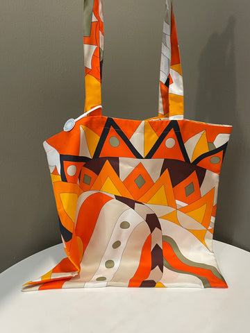Hermes Handtaschen Aus Seide Tote  Orange/ Multicolour