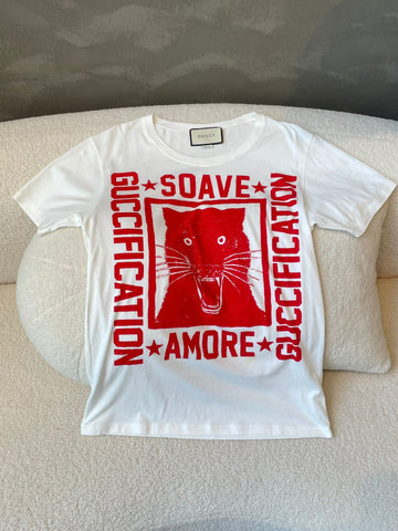 Gucci T Shirt White / Red 100% cotton
