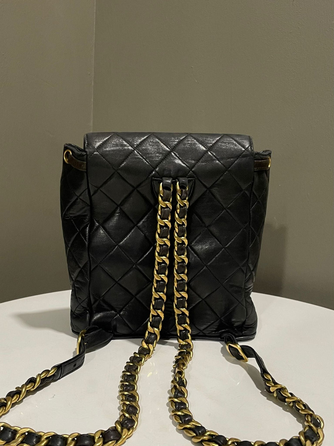 Chanel Quilted   Duma Cc Backpack Black Lambskin