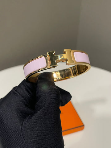 Hermes Clic H Bracelet Rose Dragee