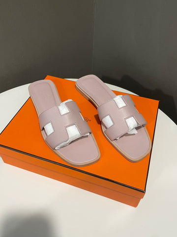 Hermes Oran Sandal Rose Porcelaine Size 38