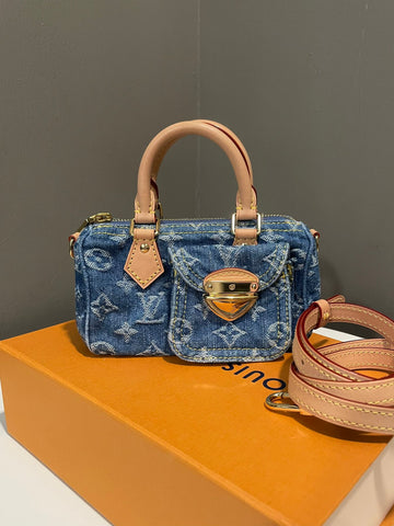 Louis Vuitton Nano Speedy Blue Monogram Denim