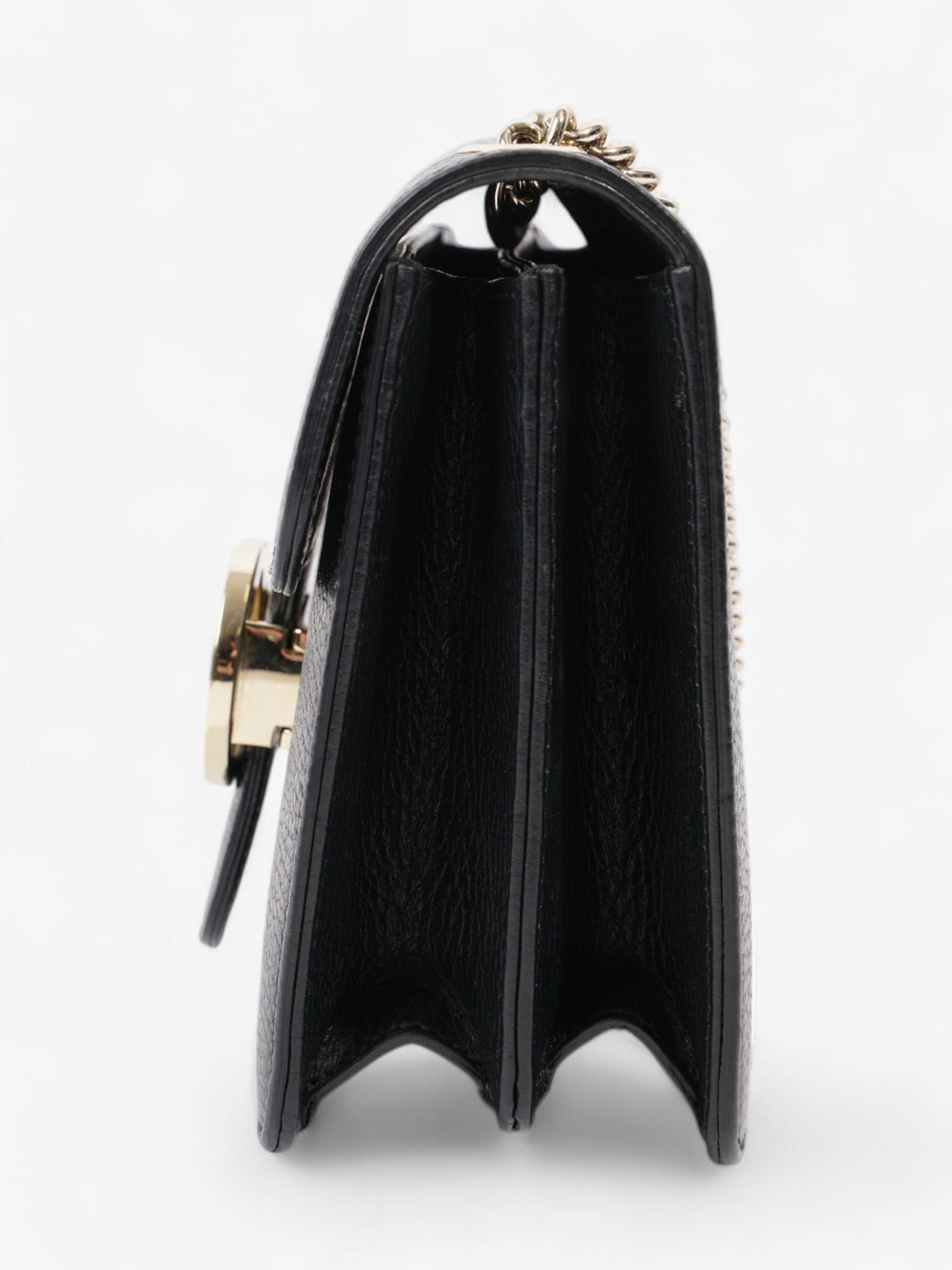 Gucci Dollar Interlocking G Black Calfskin Leather Small