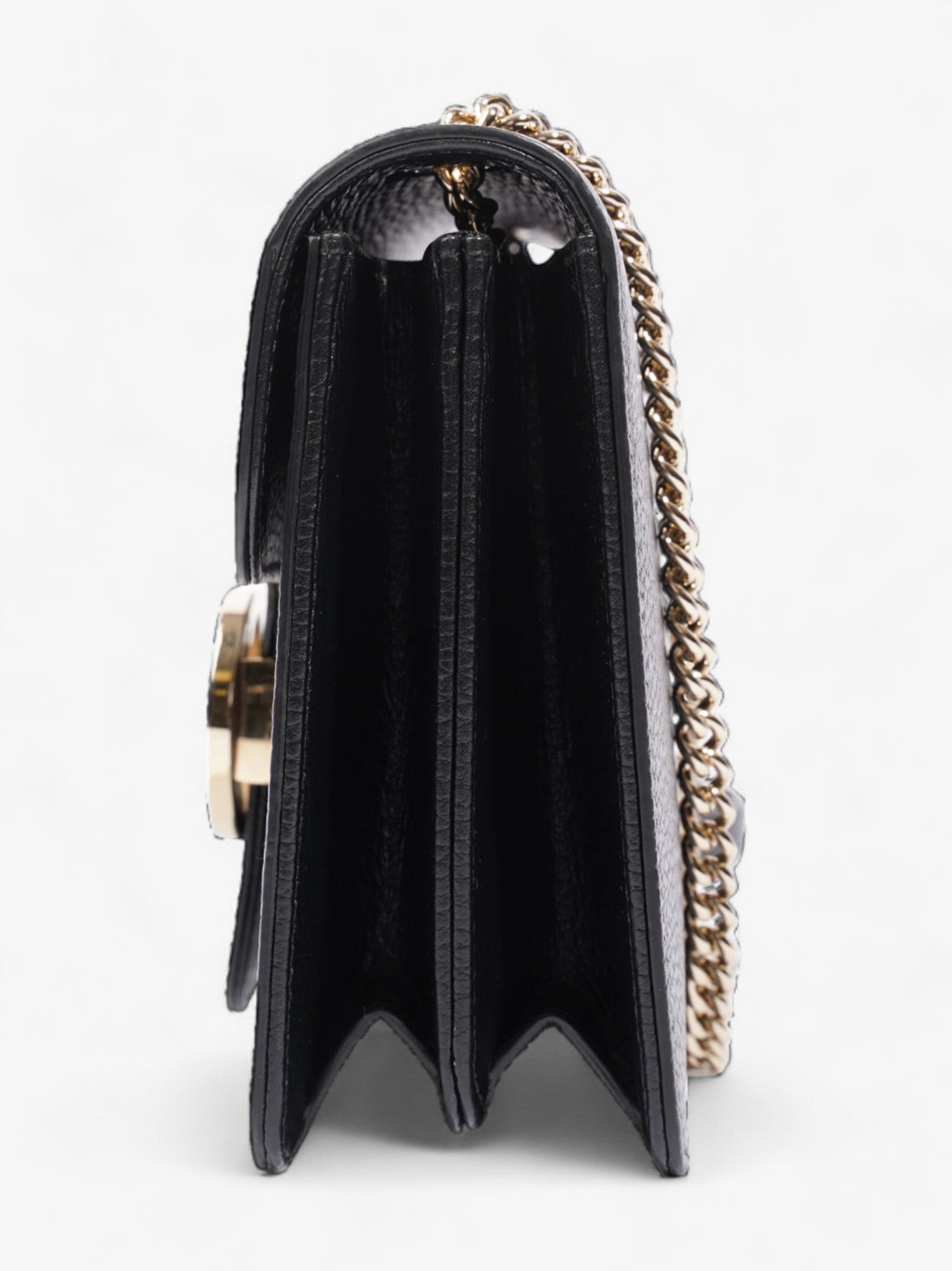 Gucci Interlocking GG  Black Leather Small
