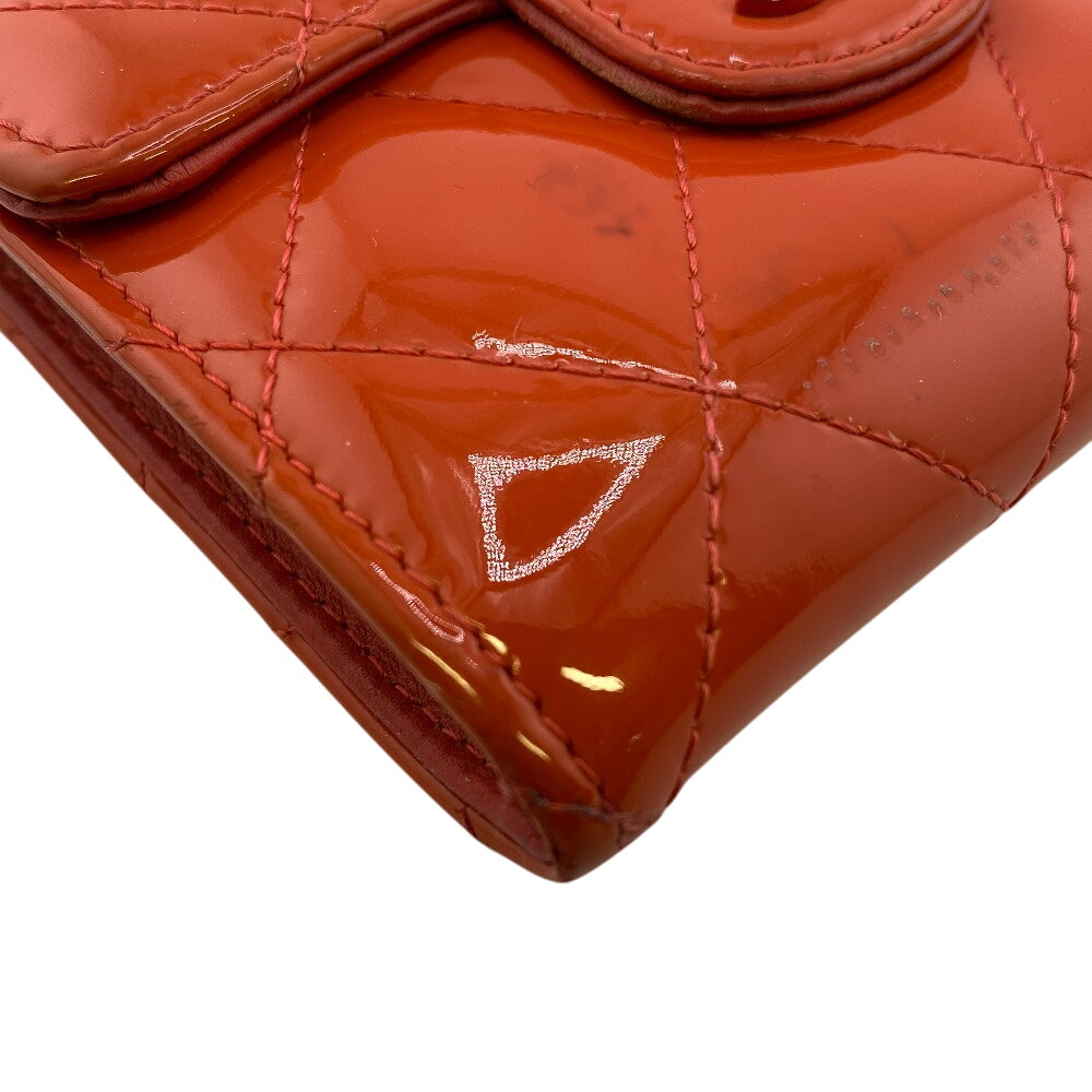 CHANEL Coin case enamel Orange Matrasse COCO Mark