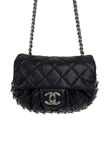 Chanel   Black Chain Around Bag