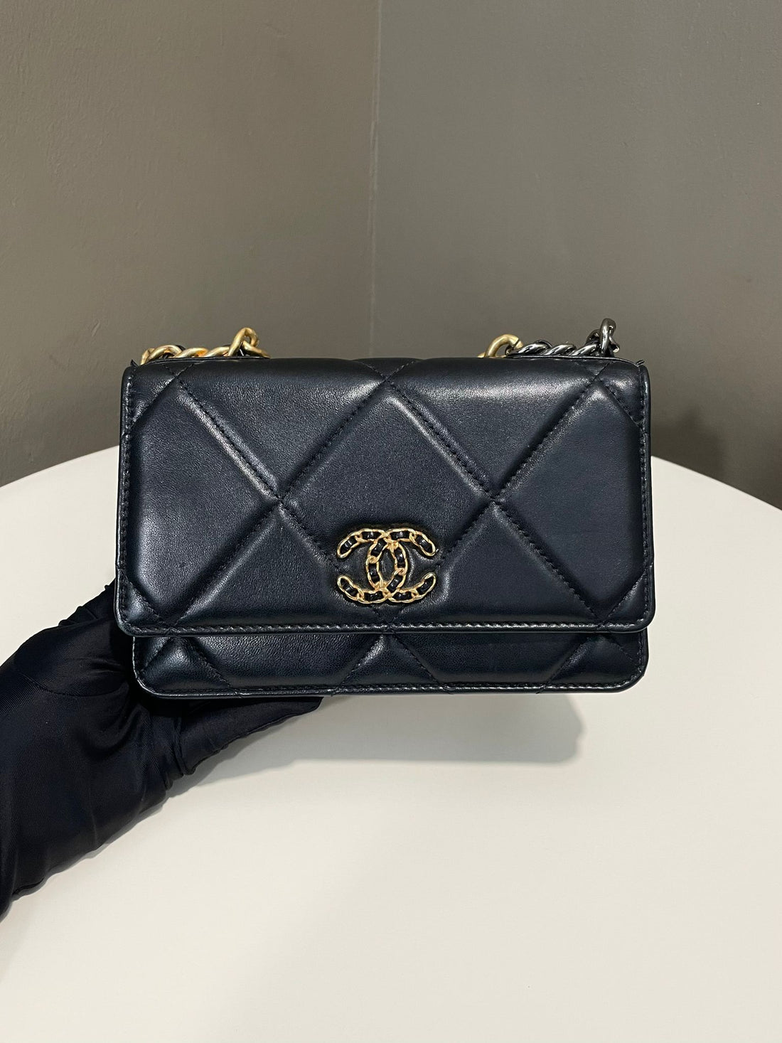 Chanel 19 Wallet on Chain  Black Lambskin