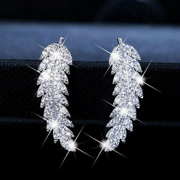 Crystal Feather Earrings