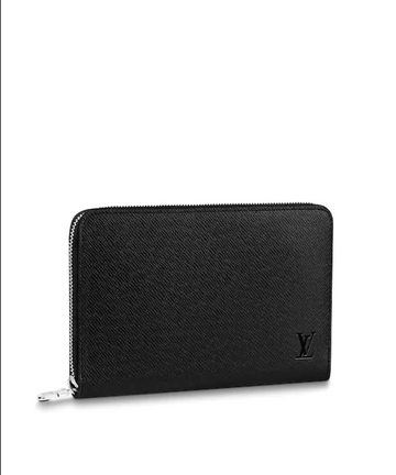 LV Zippy Organizer Taiga Leather Black
