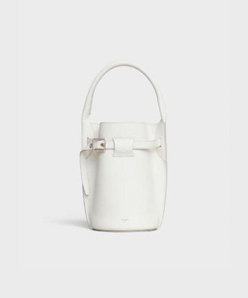 Celine Big Bag Nano Bucket In Supple Grained Calfskin White