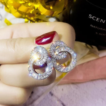 Double Crystal Hoop Earrings