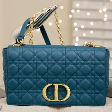 LARGE CARO BAG 28 DEEP OCEAN BLUE SUPPLE CANNAGE CALFSKIN House Of Sarah