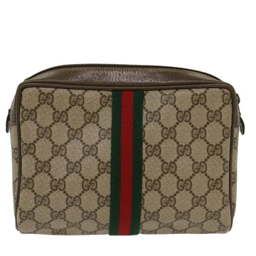 GUCCI GG Canvas Web Sherry Line Clutch Bag Beige Red 2201012  ep1227