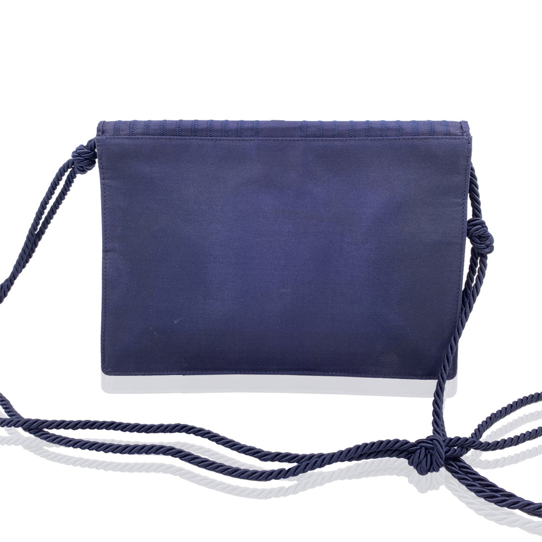 FENDI   Blue Satin Crossbody Bag Or Clutch With Stitchings