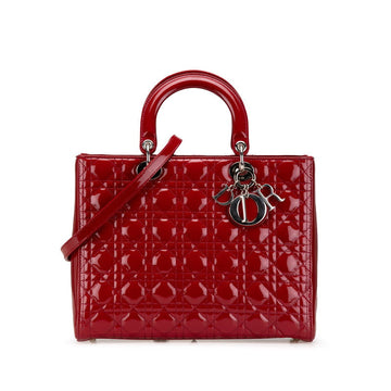 Dior Lady Dior Cannage Patent Leather 2way Bag