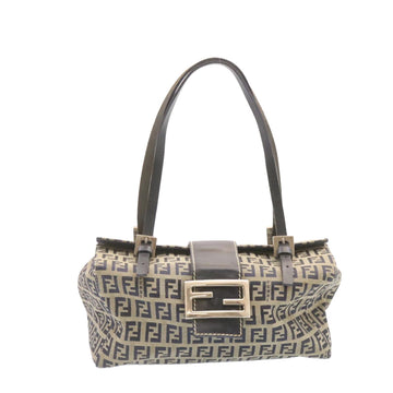 FENDI Zucchino Canvas Hand Bag Blue Navy Auth am1197g