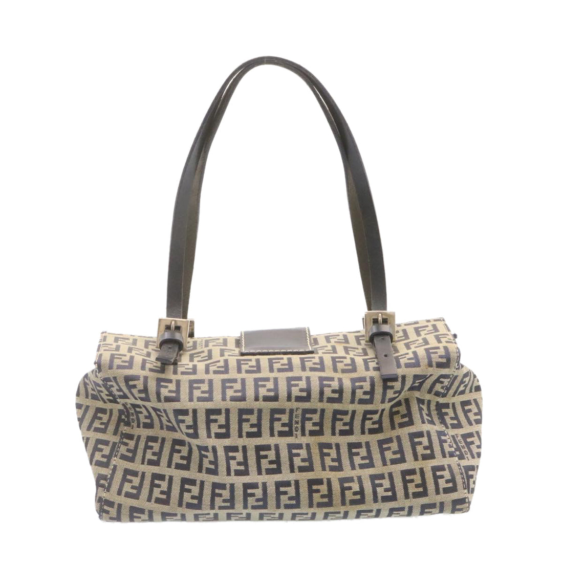 FENDI Zucchino Canvas Hand Bag Blue Navy Auth am1197g