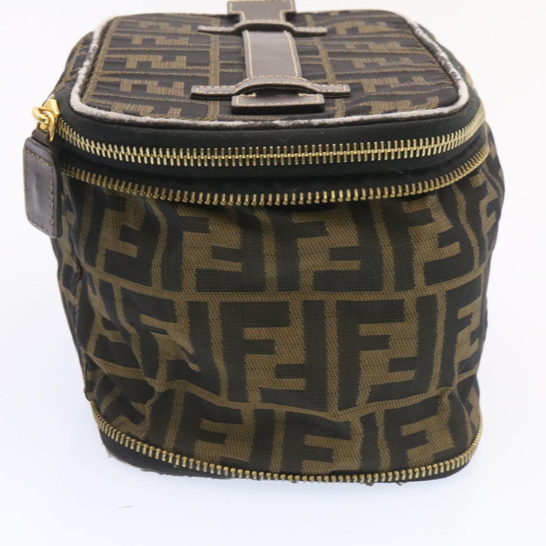 FENDI Zucca Canvas Vanity Cosmetics Pouch Brown Black  am1599g