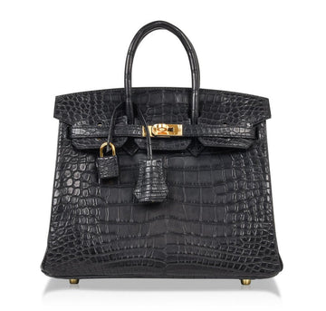 Hermès Birkin 25 Noir Alligator Bag GHW