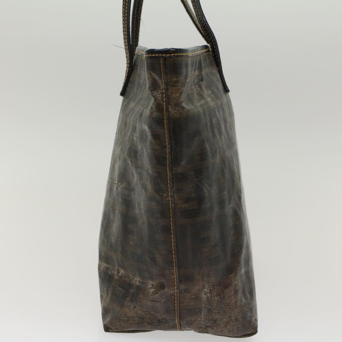 FENDI Zucca Canvas Tote Bag Coated Canvas Brown Black  hk766
