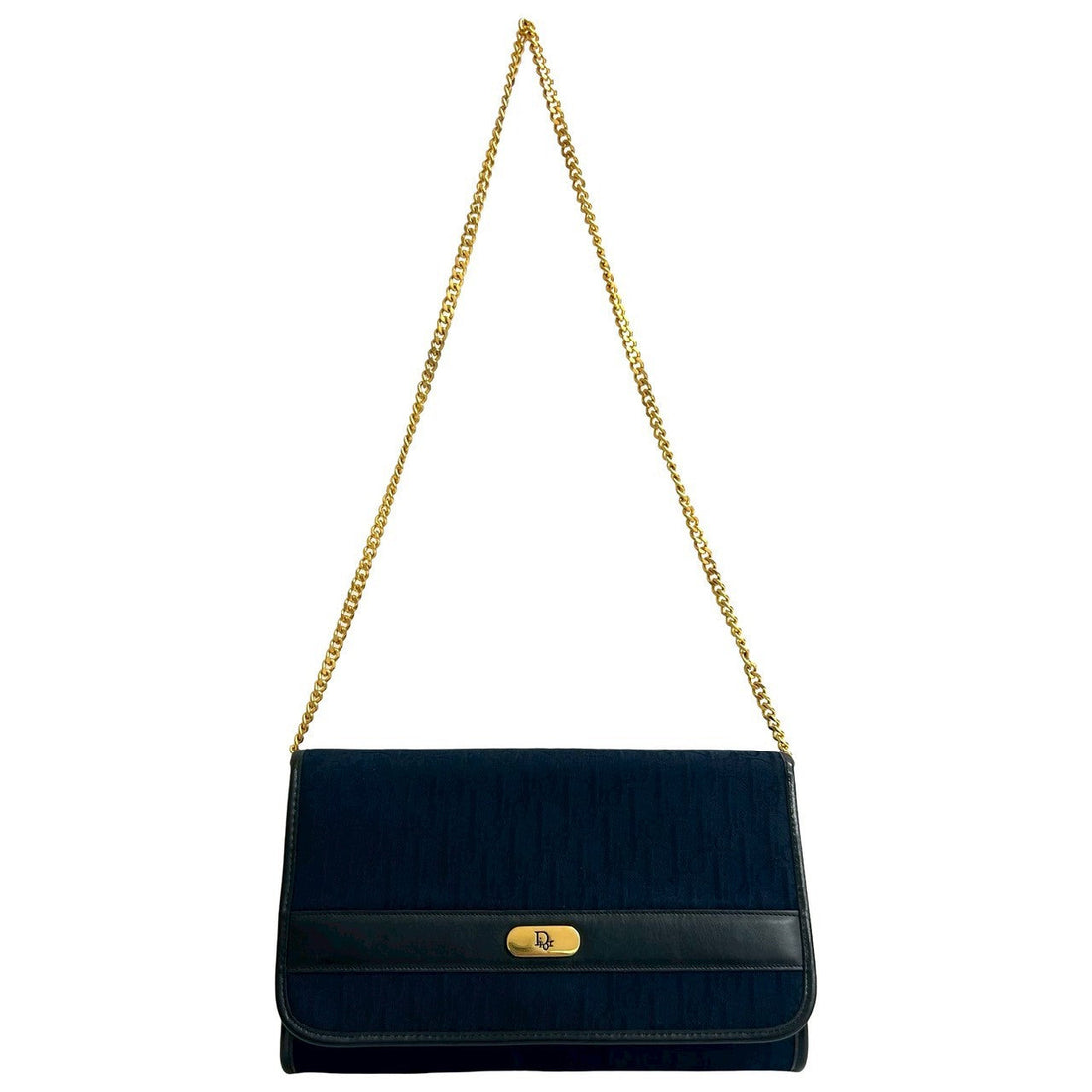 Christian Dior Trotter Leather Canvas Shoulder Bag