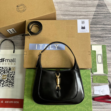 GG JACKIE SMALL 28 SHOULDER BAG IN BLACK CALFSKIN by House Of Sarah