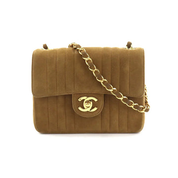 Chanel   suede brown square bag