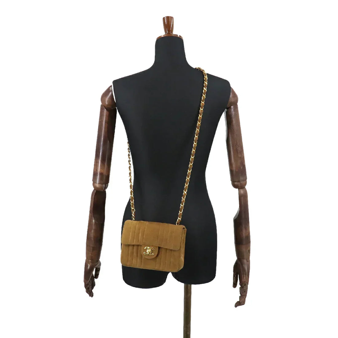 Chanel   suede brown square bag