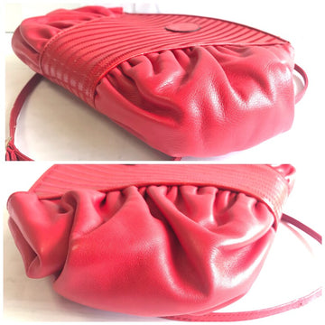 FENDI 80's   red patent enamel and nappa leather oval round shape shoulder purse