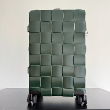 BOTTEGA VENETA 25S ODYSSEY CABIN 3D INTRECCIO PATTERN LUGGAGE 55 IN OLIVE GREEN CALFSKIN House Of Sarah
