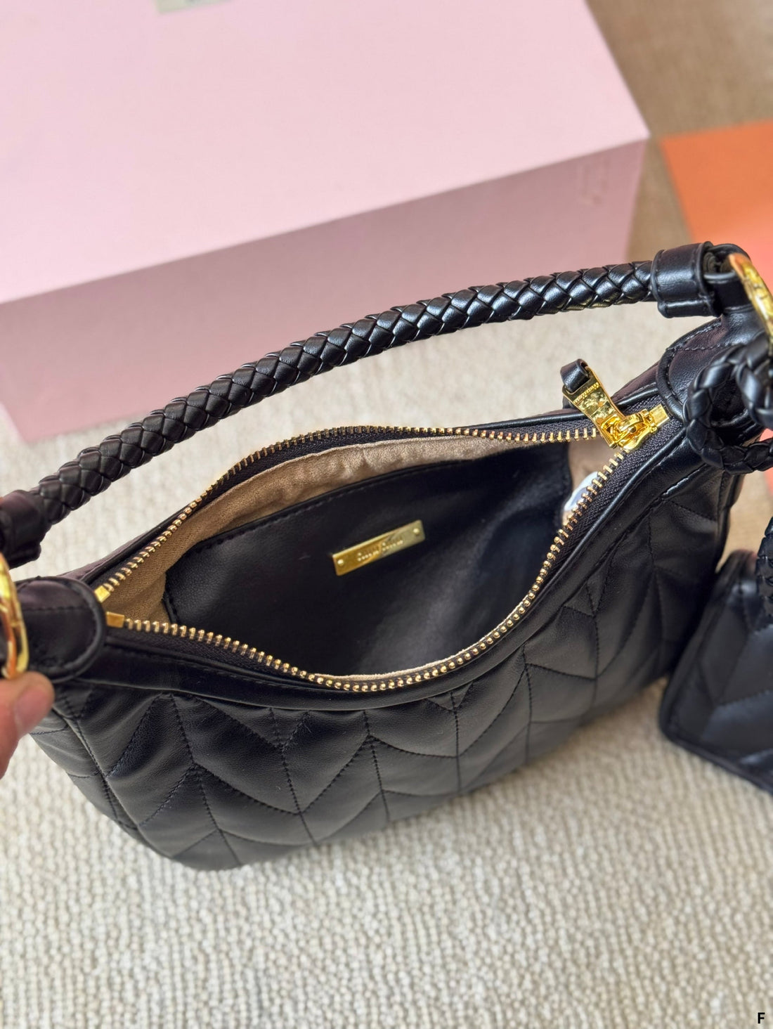 ARCADIE MATELASSÉ BAG 21 IN BLACK LAMBSKIN
