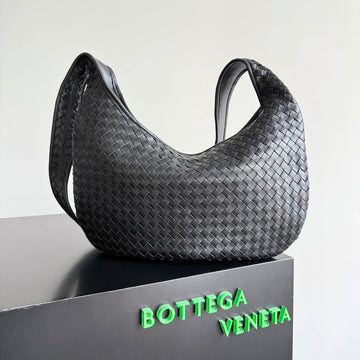 BOTTEGA VENETA 25S LARGE VENETO BAG 38 IN BLACK CALFSKIN SILVER HARDWARE House Of Sarah