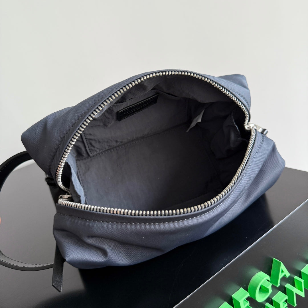BOTTEGA VENETA 25S TOKYO SMALL WASHBAG 20 IN SHADOW NYLON by House Of Sarah