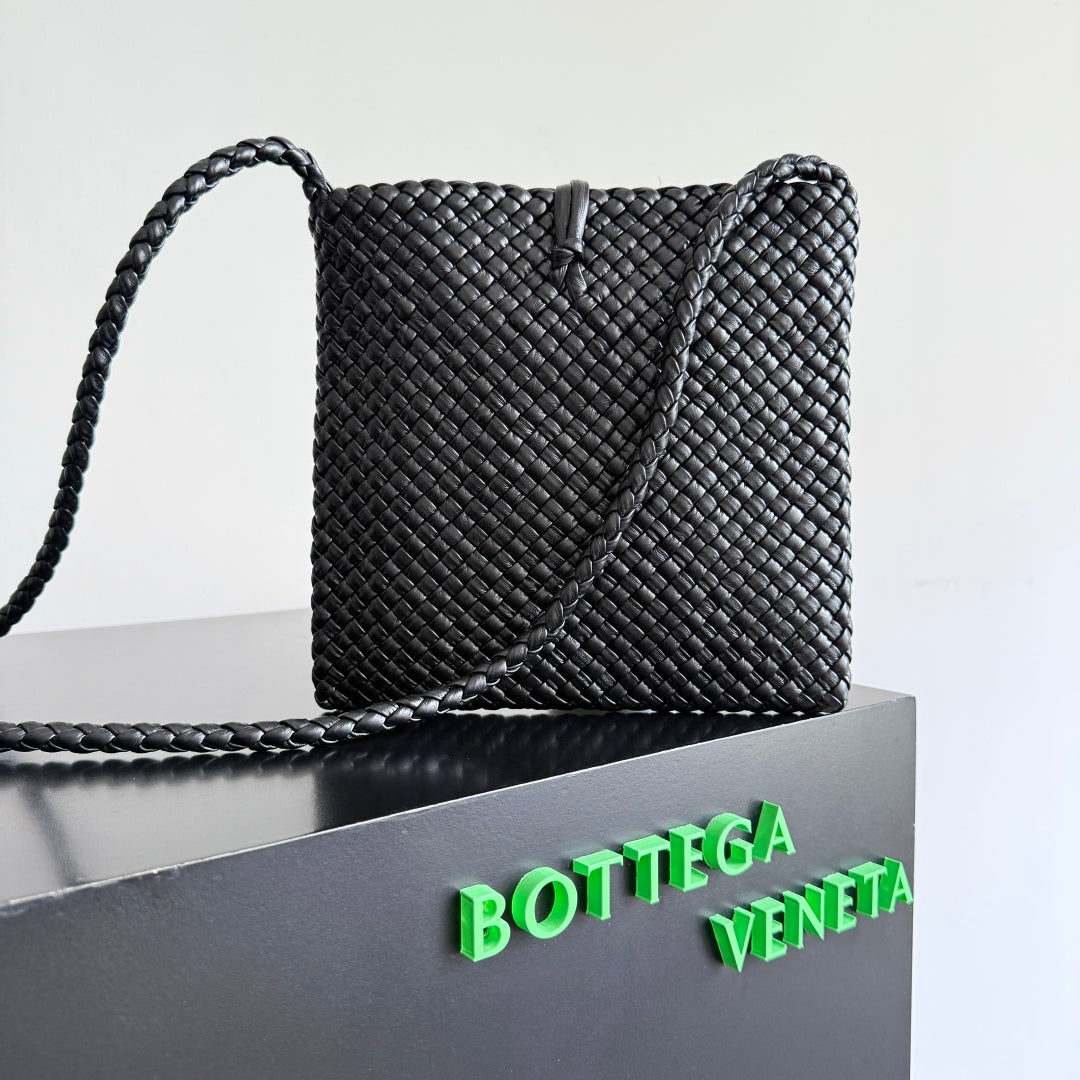 BOTTEGA VENETA 25S TOSCA BAG 19 IN BLACK CALFSKIN GOLD HARDWARE House Of Sarah
