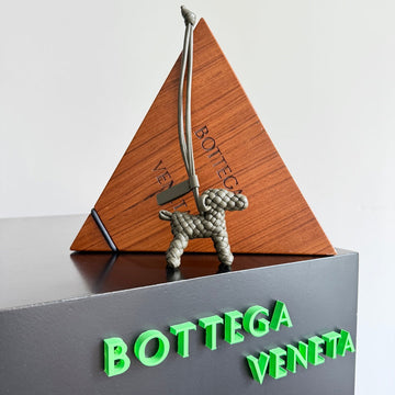 BOTTEGA VENETA 25S DOG CHARM IN GREIGE CALFSKIN House Of Sarah Bags