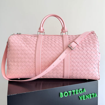 BOTTEGA VENETA 25S INTRECCIATO CABIN DUFFLE 55 IN LIGHT PINK CALFSKIN House Of Sarah