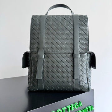 BOTTEGA VENETA 25S BACK TO SCHOOL BACKPACK 39 IN MUTED TEAL GRAY CALFSKIN House Of Sarah