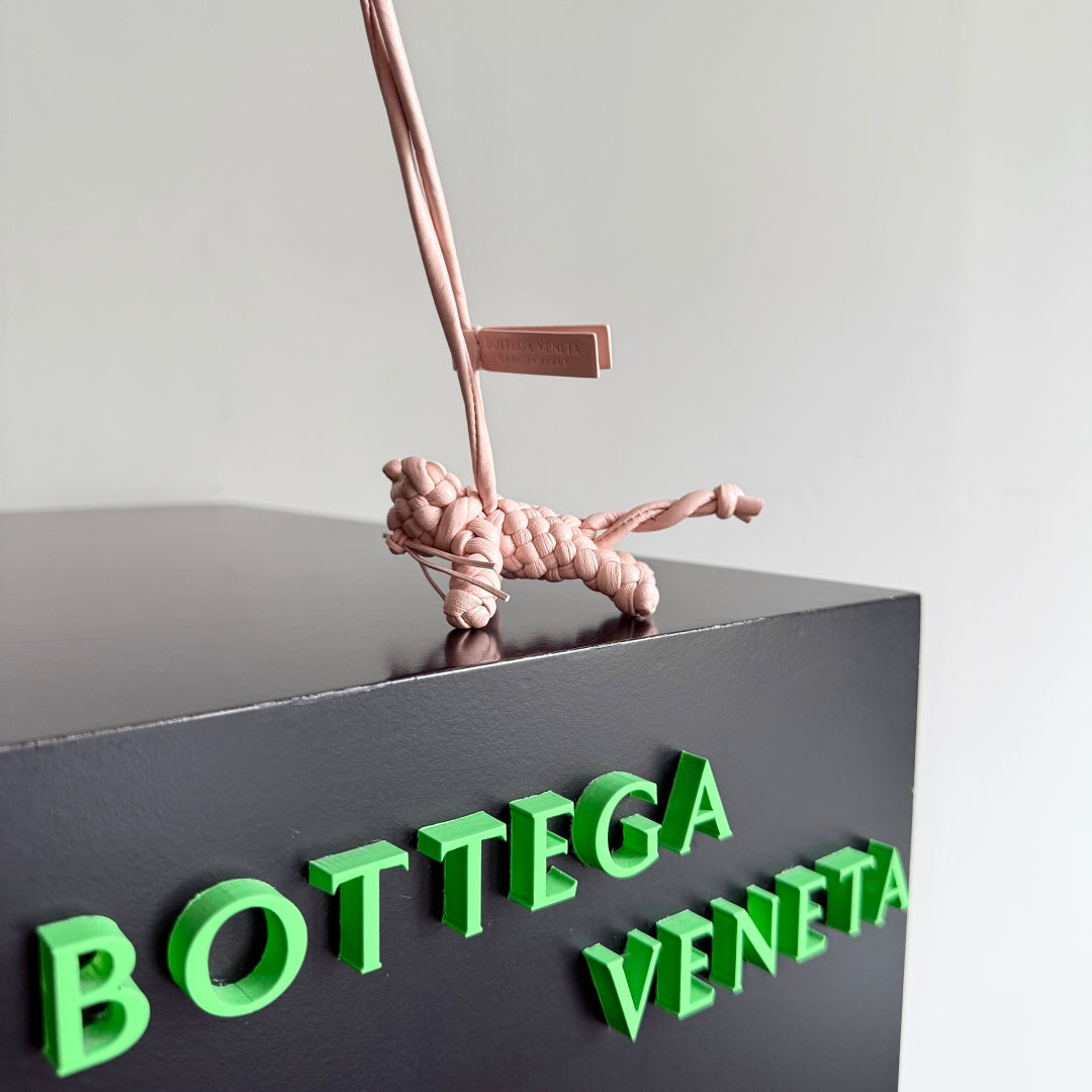 BOTTEGA VENETA 25S CAT CHARM IN LIGHT PINK CALFSKIN House Of Sarah Bags