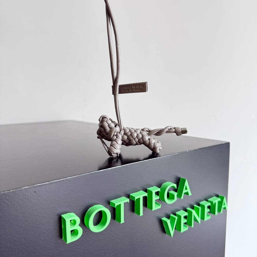 BOTTEGA VENETA 25S CAT CHARM IN GREIGE CALFSKIN House Of Sarah