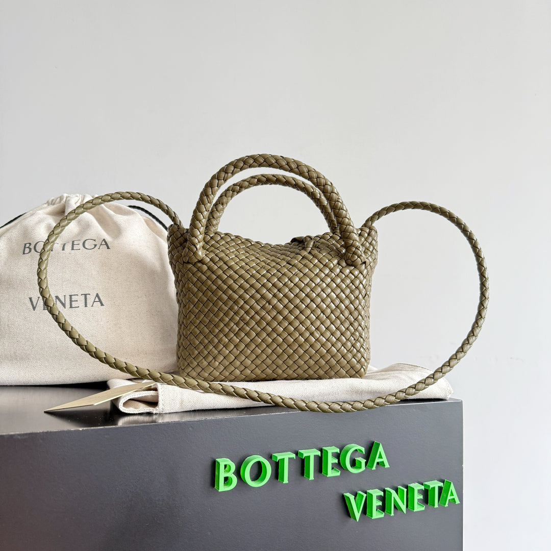 BOTTEGA VENETA 25S MINI TOSCA 20 IN DARK OLIVE BROWN CALFSKIN House Of Sarah Bags