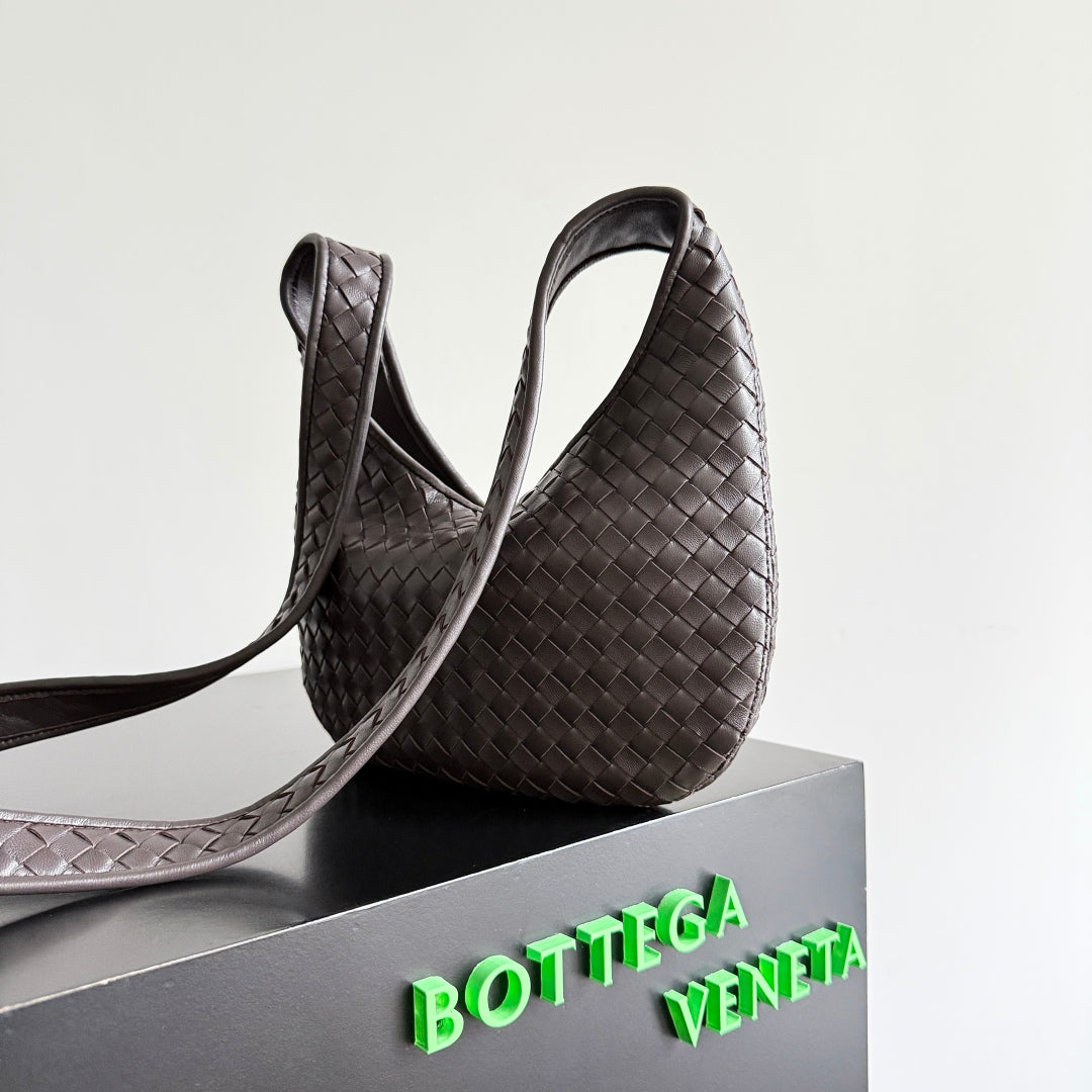 BOTTEGA VENETA 25S VENETO BAG 27 IN DARK BROWN CALFSKIN SILVER HARDWARE House Of Sarah