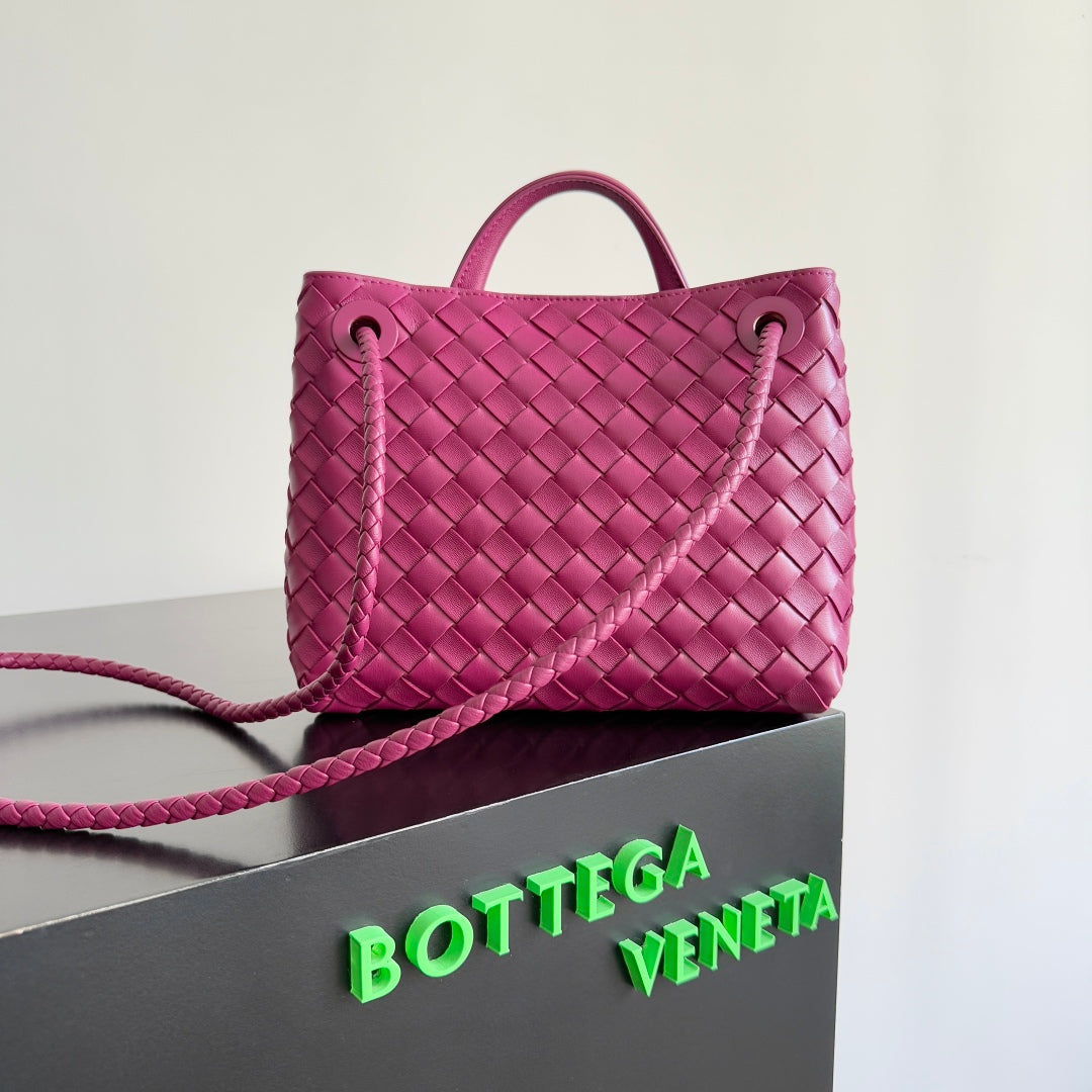 BOTTEGA VENETA 25S ANDIAMO 25 IN RASPBERRY PINK CALFSKIN by House Of Sarah