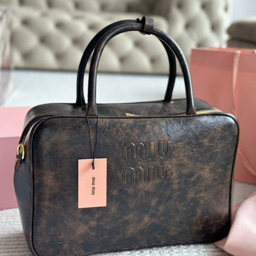 BEAU 34 BAG IN SAND/ COFFEE CALFSKIN House Of Sarah