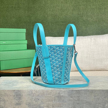 SMALL BELHARRA 24 IN BABY BLUE GOYARDINE CANVAS AND LAMBSKIN House Of Sarah